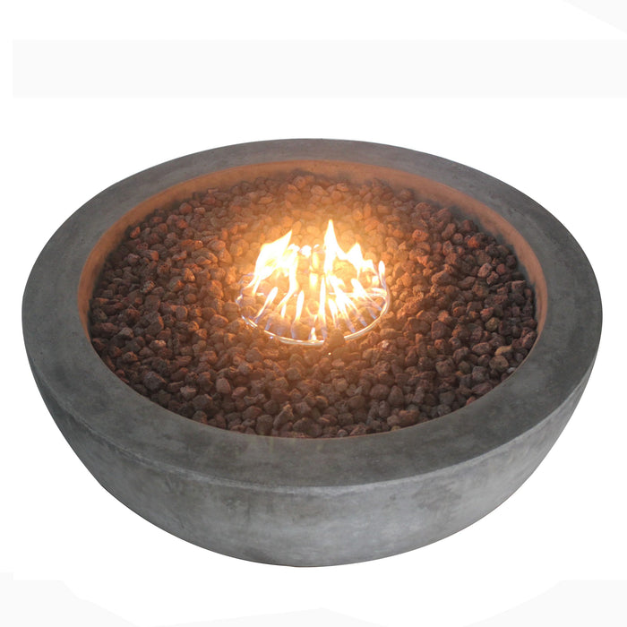 Sidney Fireplace table, Round gas fireplace